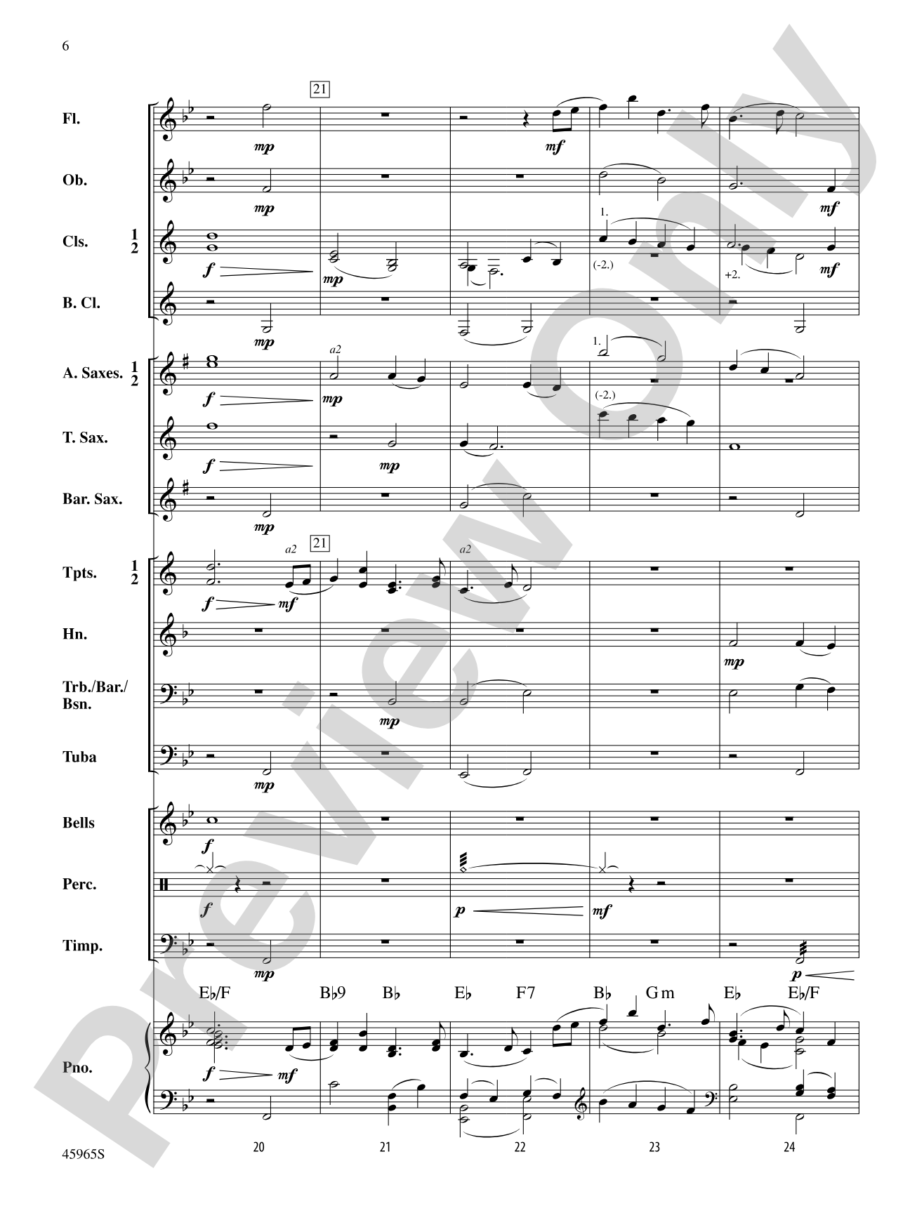 Gently, I Wander: Concert Band Conductor Score & Parts