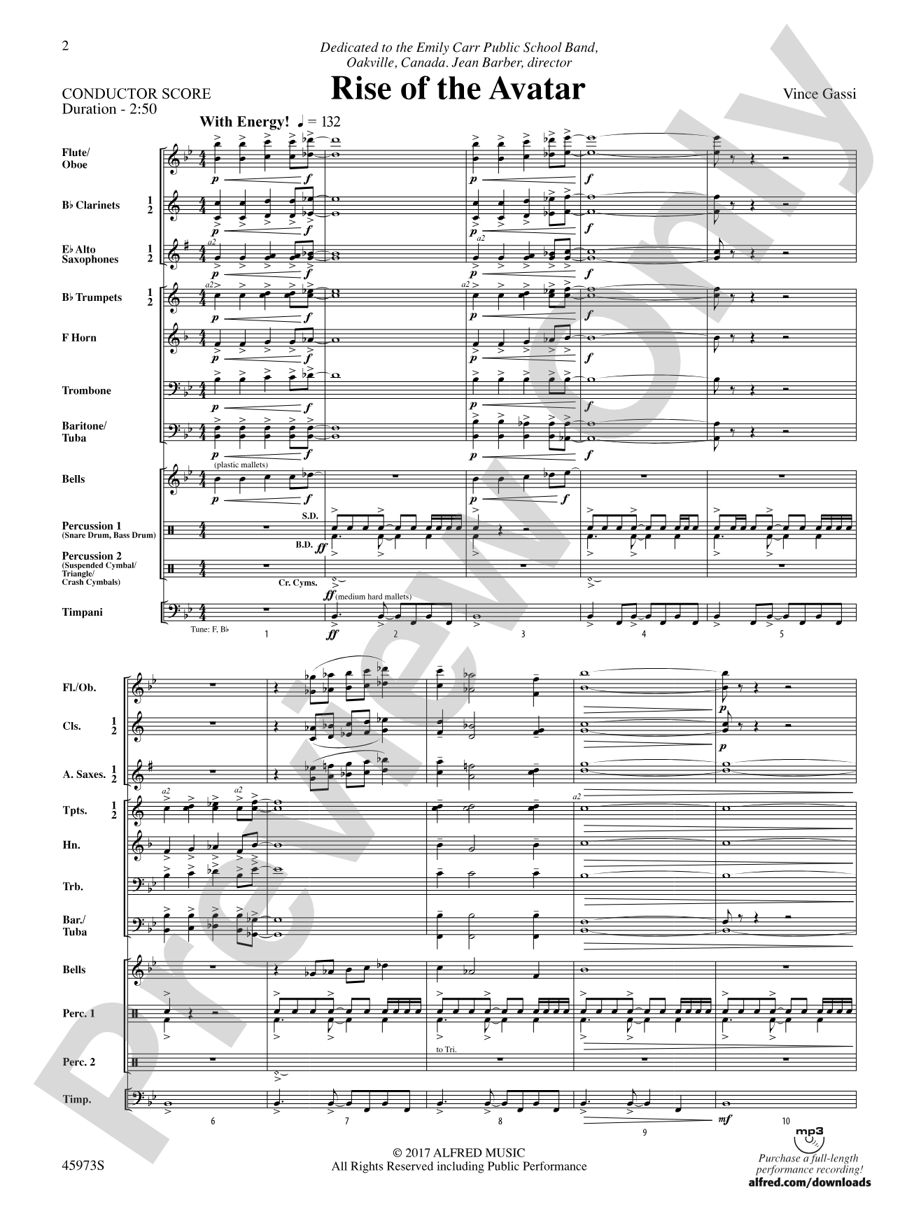 Rise of the Avatar: Concert Band Conductor Score & Parts
