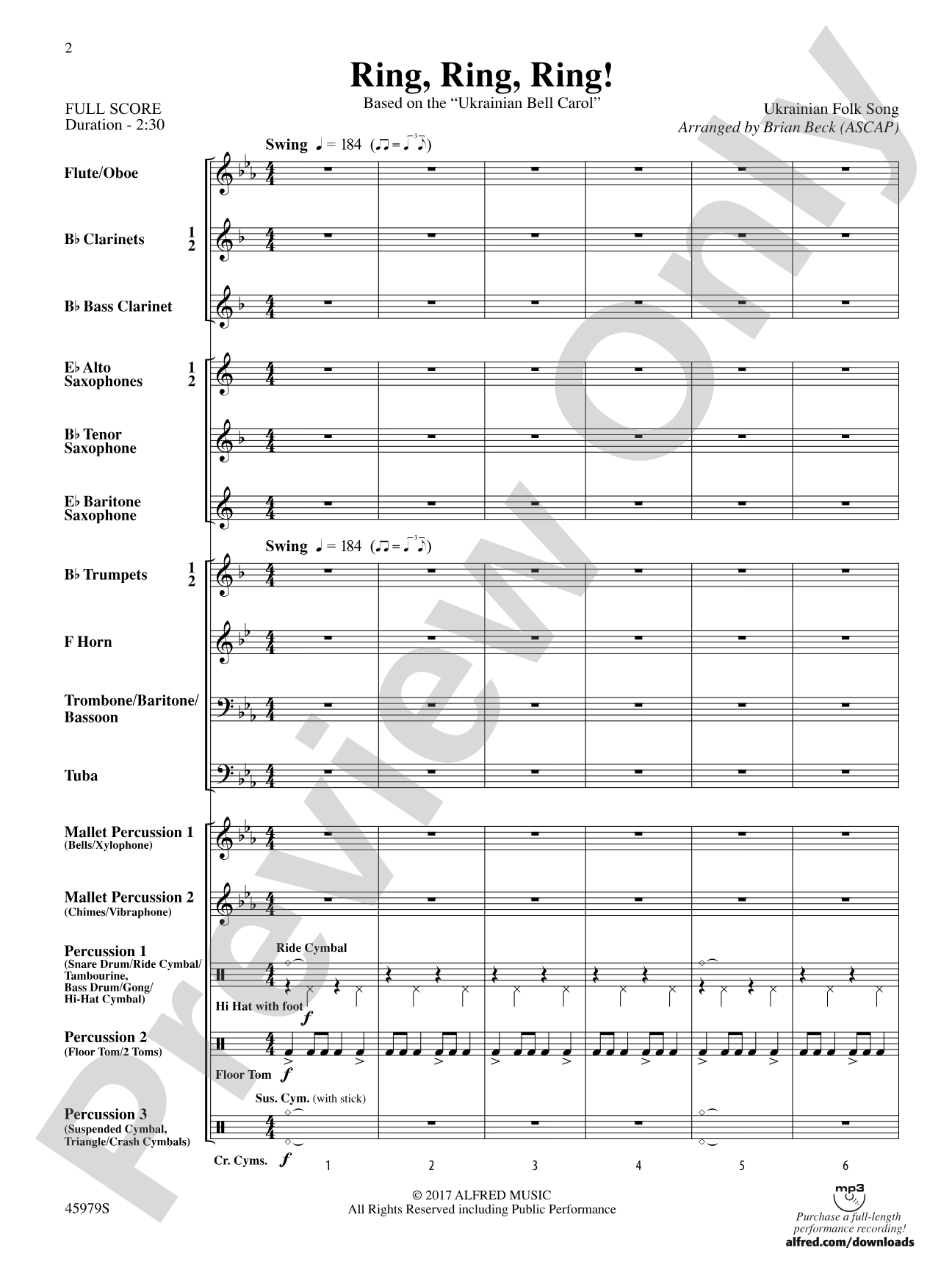 Ring, Ring, Ring!: Concert Band Conductor Score & Parts