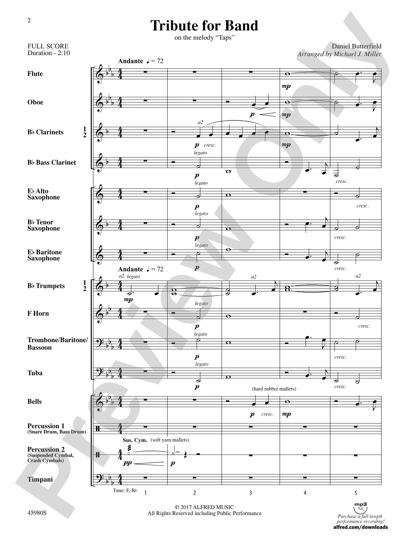 Tribute for Band: Concert Band Conductor Score & Parts