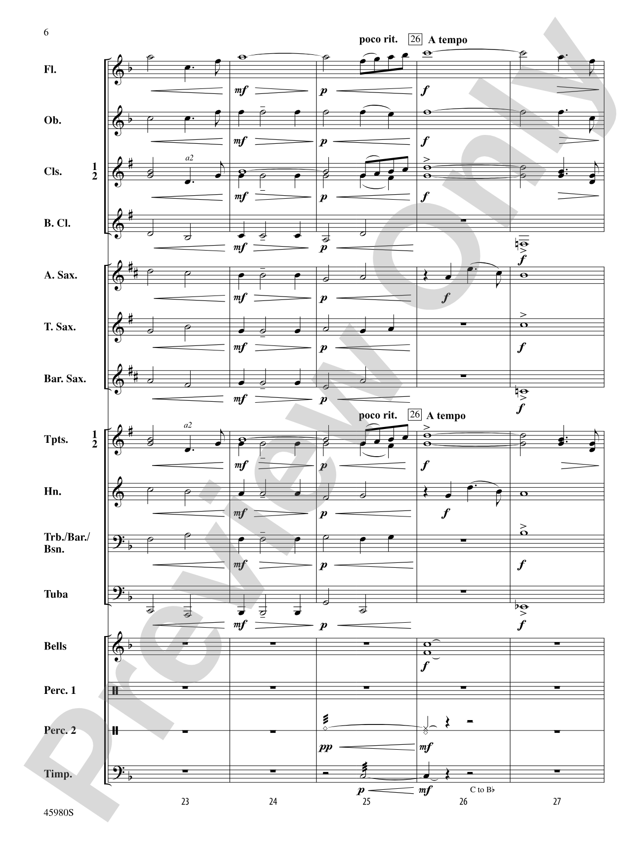 Tribute for Band: Concert Band Conductor Score & Parts