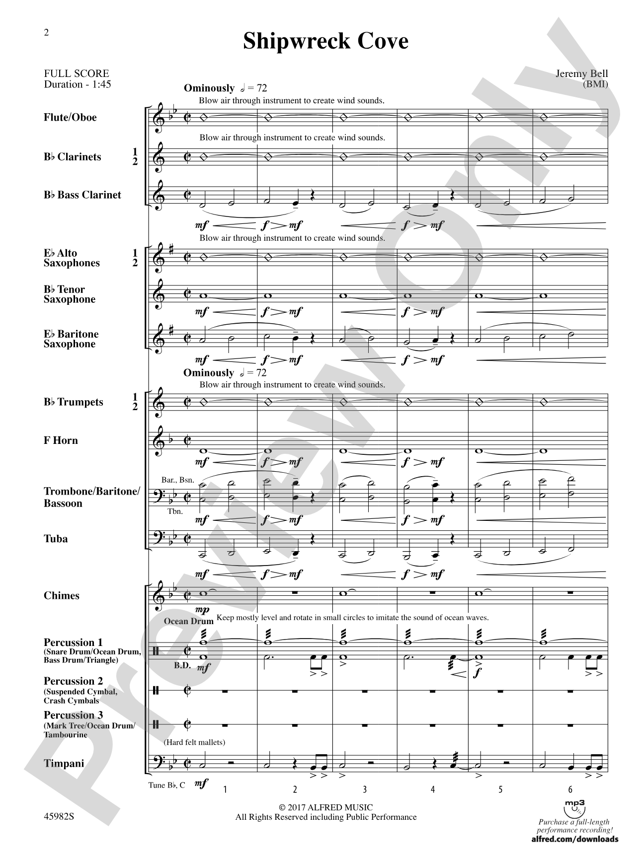 Shipwreck Cove: Concert Band Conductor Score & Parts