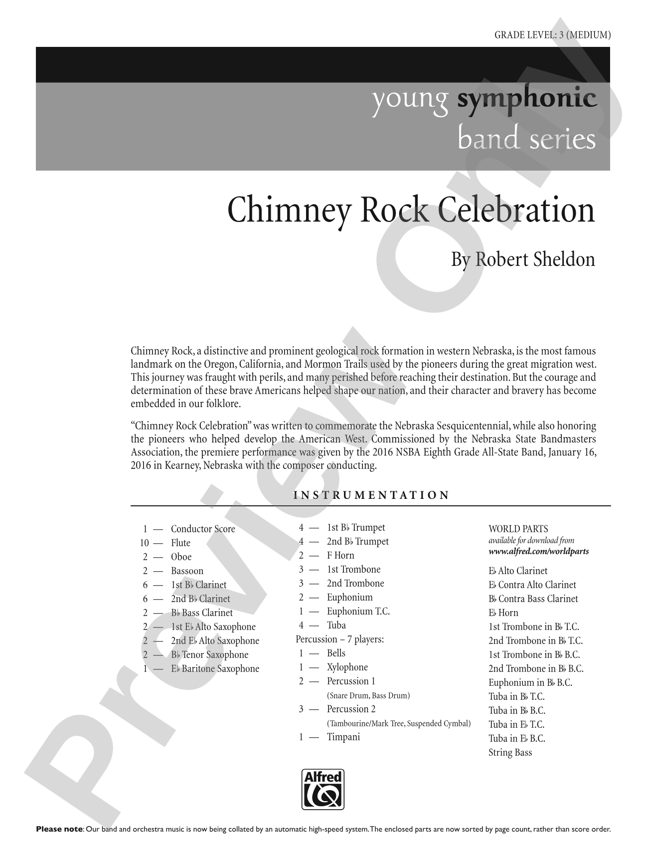 Chimney Rock Celebration: Concert Band Conductor Score & Parts
