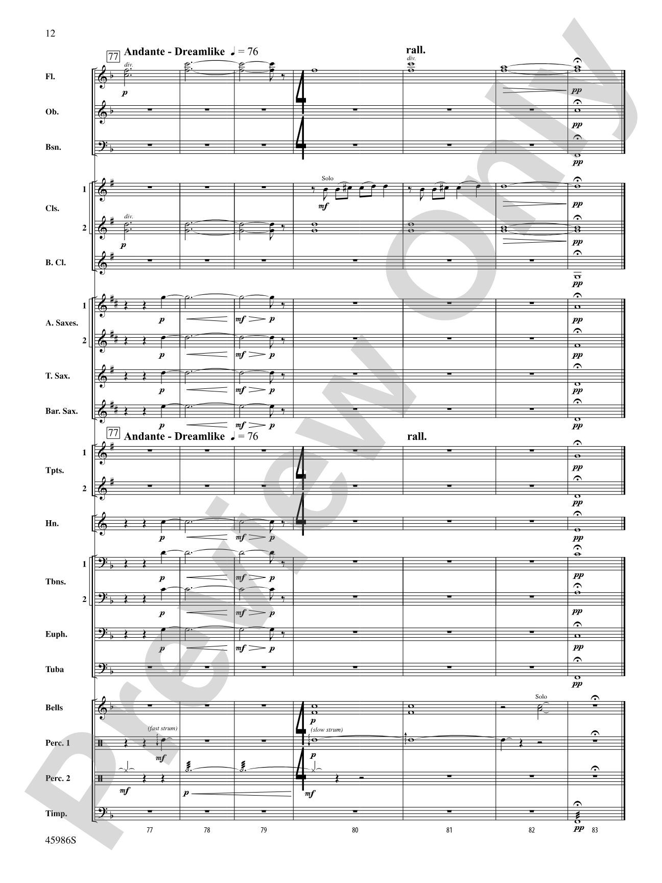 A Child's Lullaby: Concert Band Conductor Score & Parts