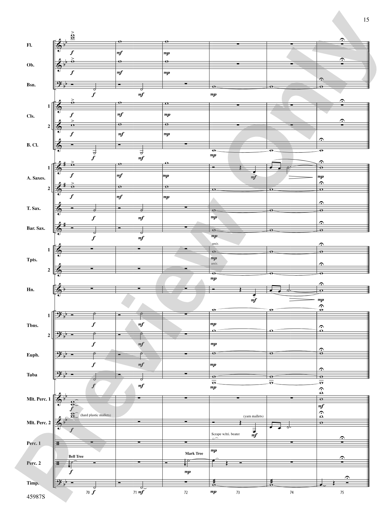 Of Days Gone By: Score