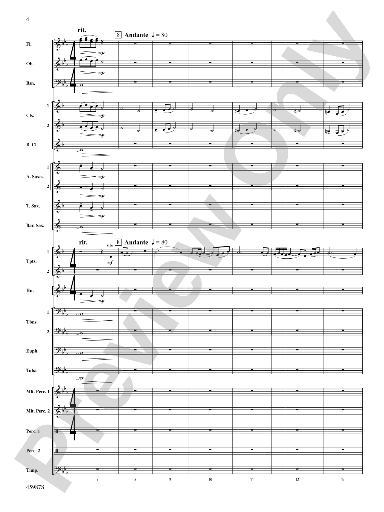 Of Days Gone By: Score