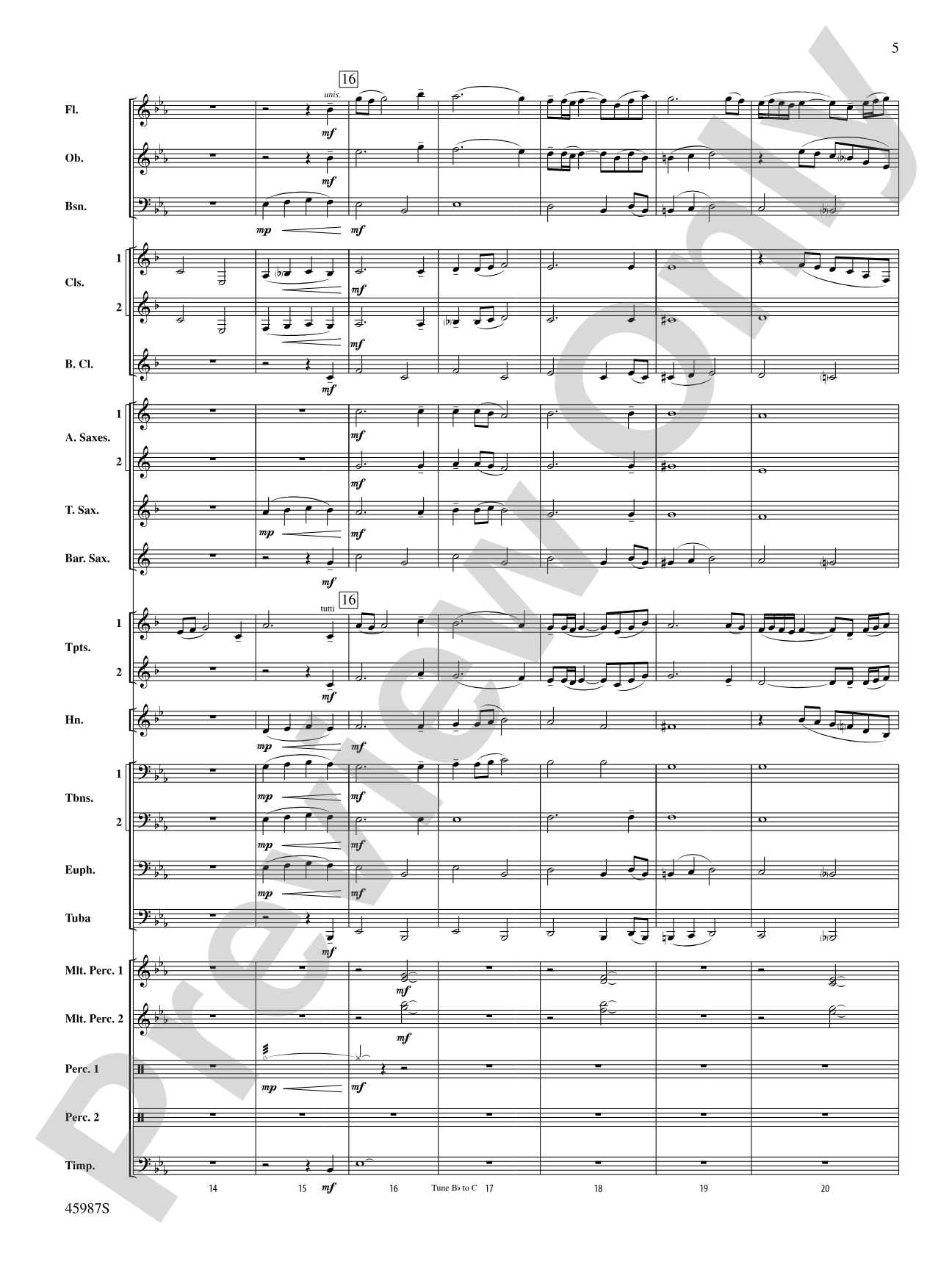 Of Days Gone By: Score