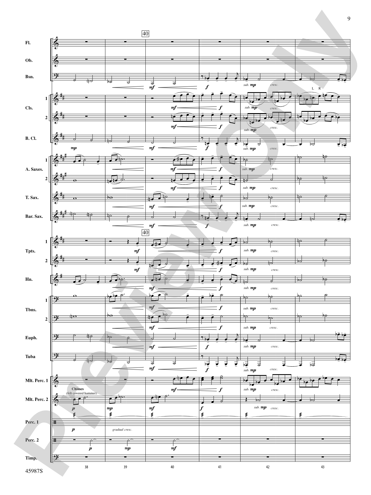 Of Days Gone By: Score