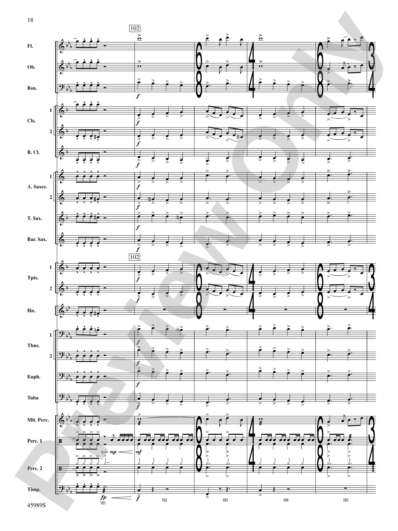 Primal Winds: Concert Band Conductor Score & Parts