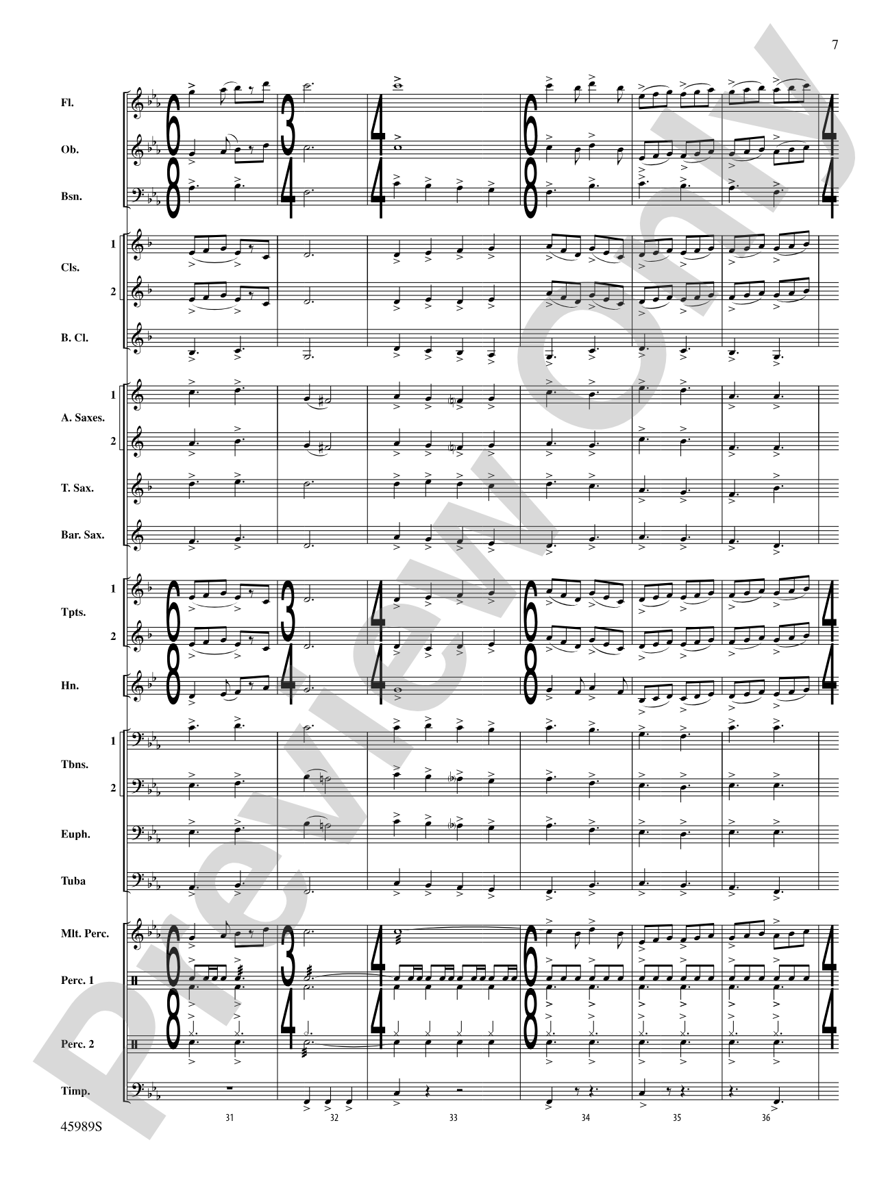 Primal Winds: Concert Band Conductor Score & Parts