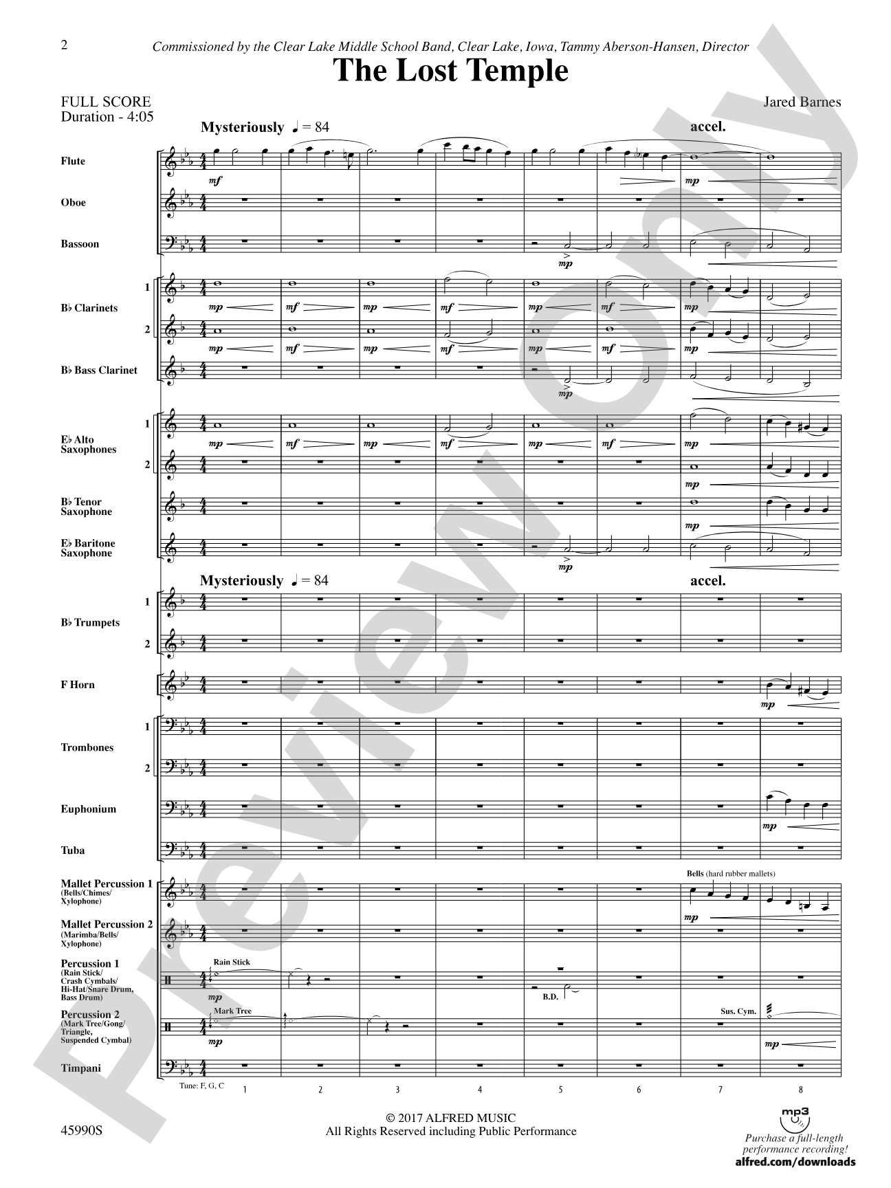 The Lost Temple: Concert Band Conductor Score & Parts
