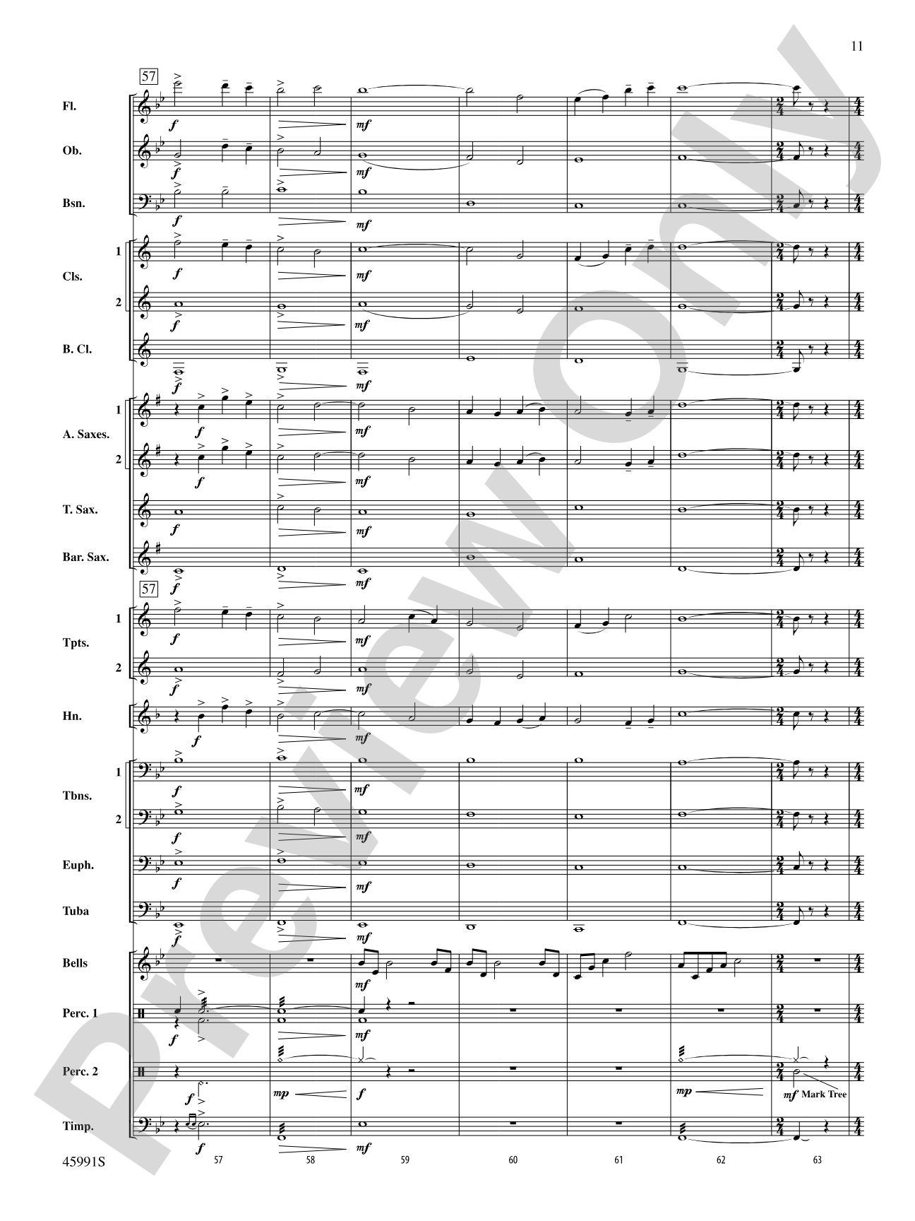 Snowfall: Concert Band Conductor Score & Parts