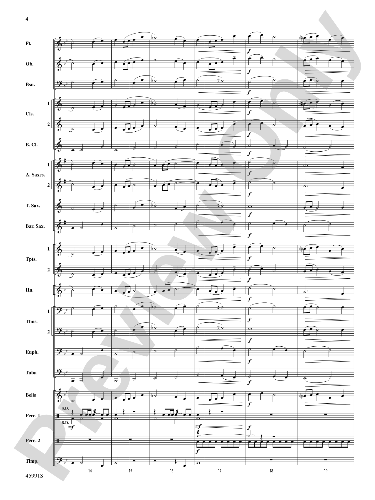 Snowfall: Concert Band Conductor Score & Parts