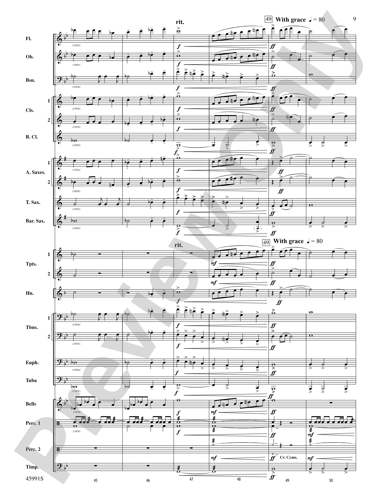 Snowfall: Concert Band Conductor Score & Parts