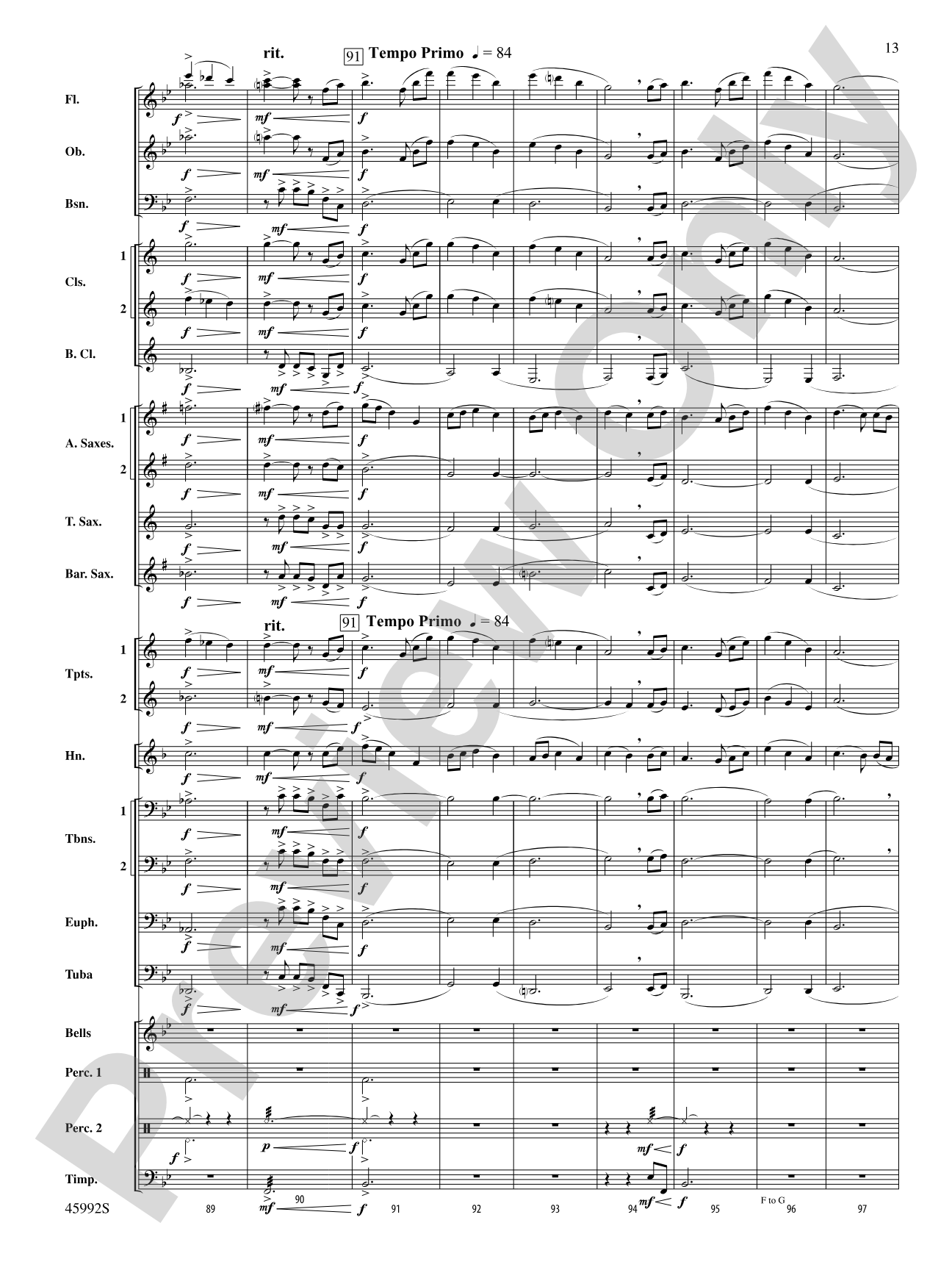Nostalgia: Concert Band Conductor Score & Parts
