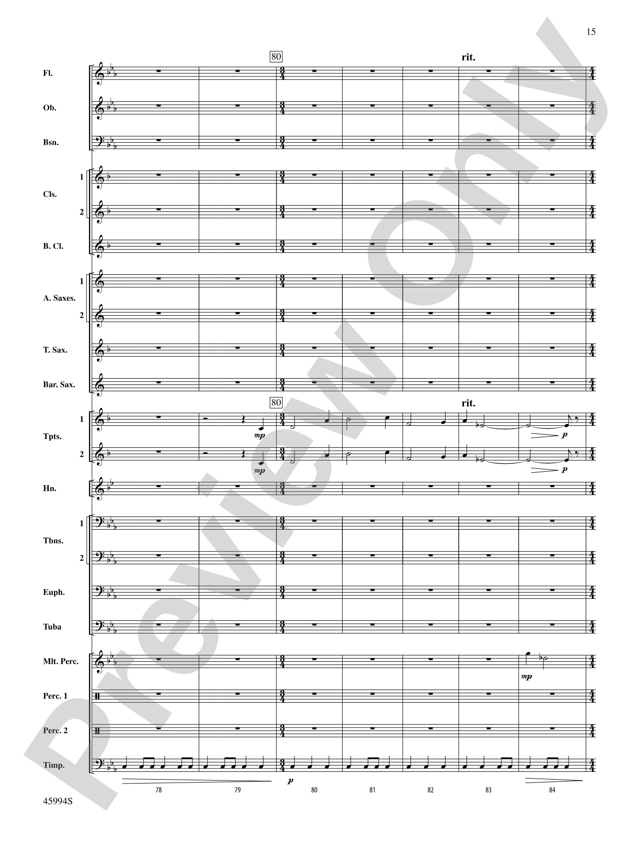 Shadows Unseen: Concert Band Conductor Score & Parts