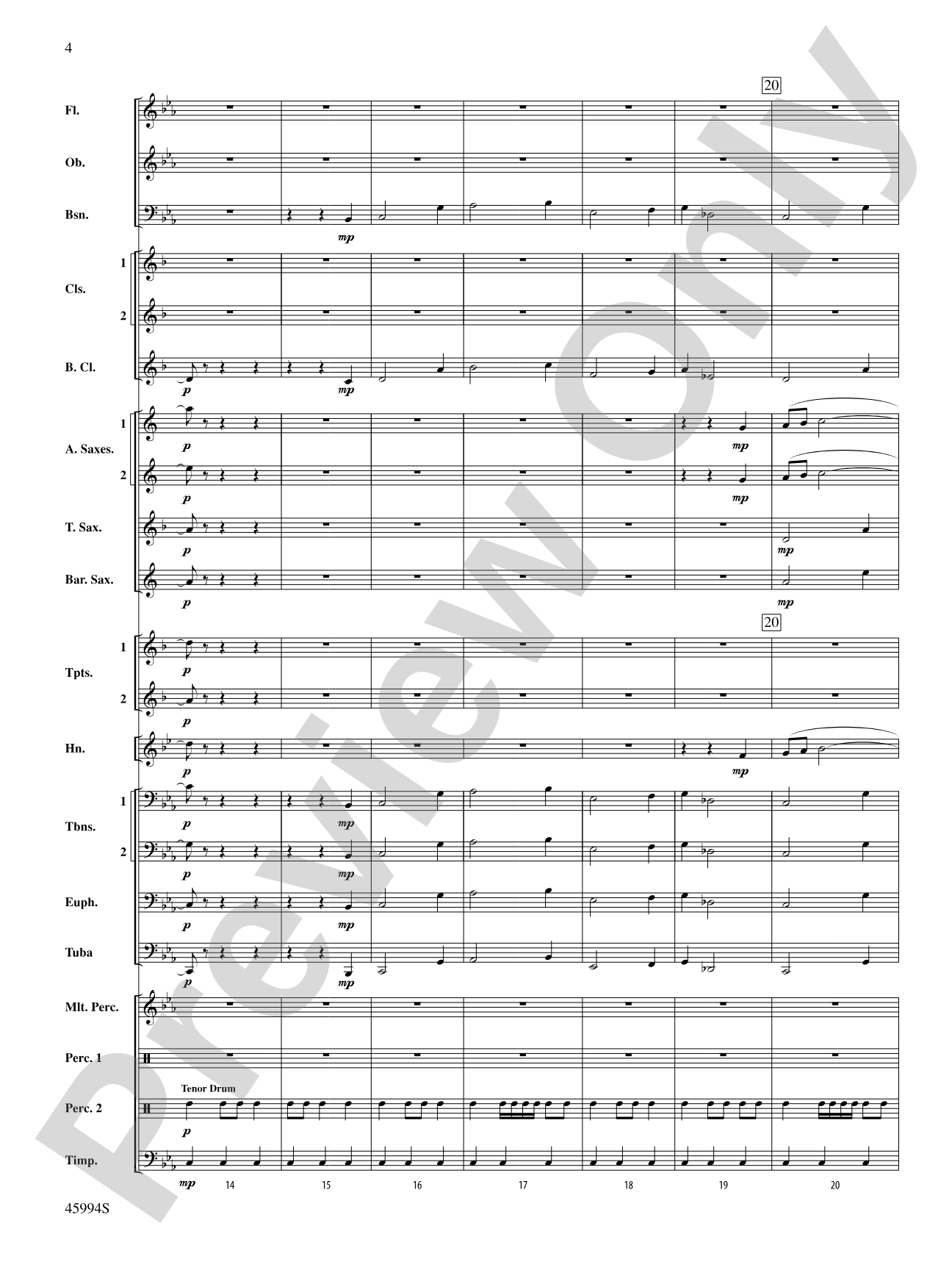 Shadows Unseen: Concert Band Conductor Score & Parts