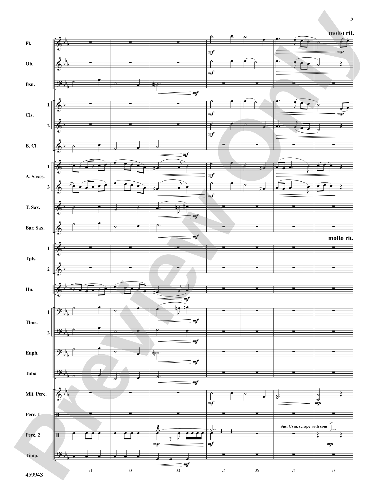 Shadows Unseen: Concert Band Conductor Score & Parts