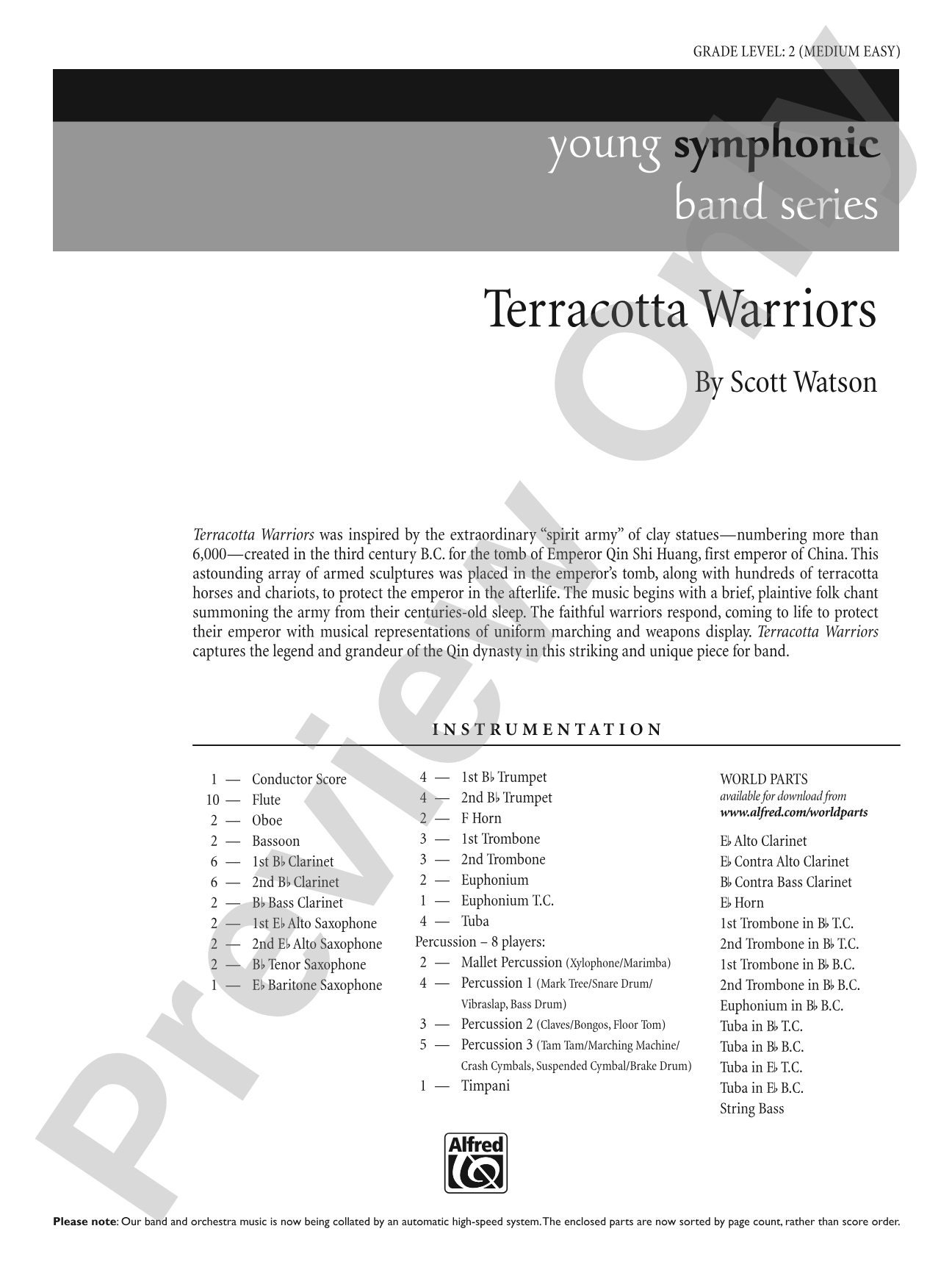 Terracotta Warriors: Concert Band Conductor Score & Parts