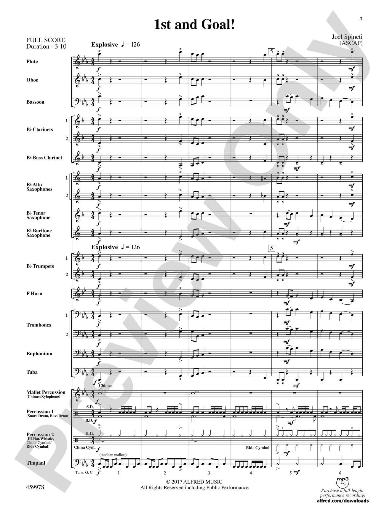 1st and Goal: Concert Band Conductor Score & Parts