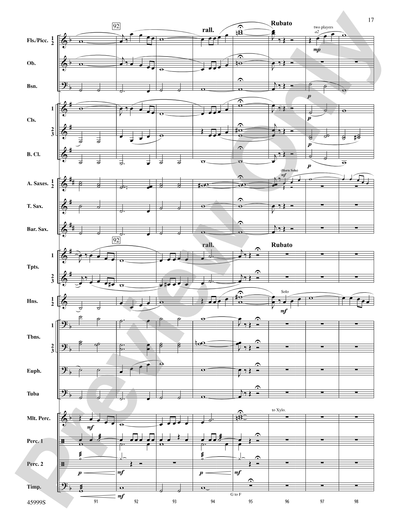 The Blue Ridge: Score