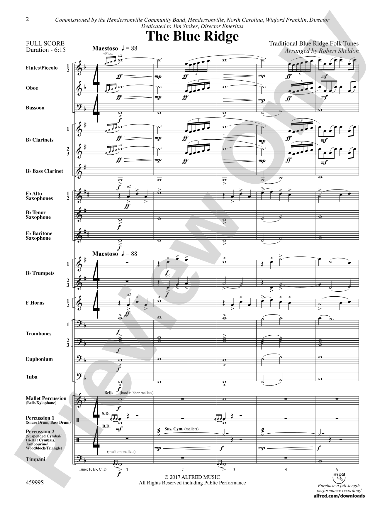 The Blue Ridge: Score