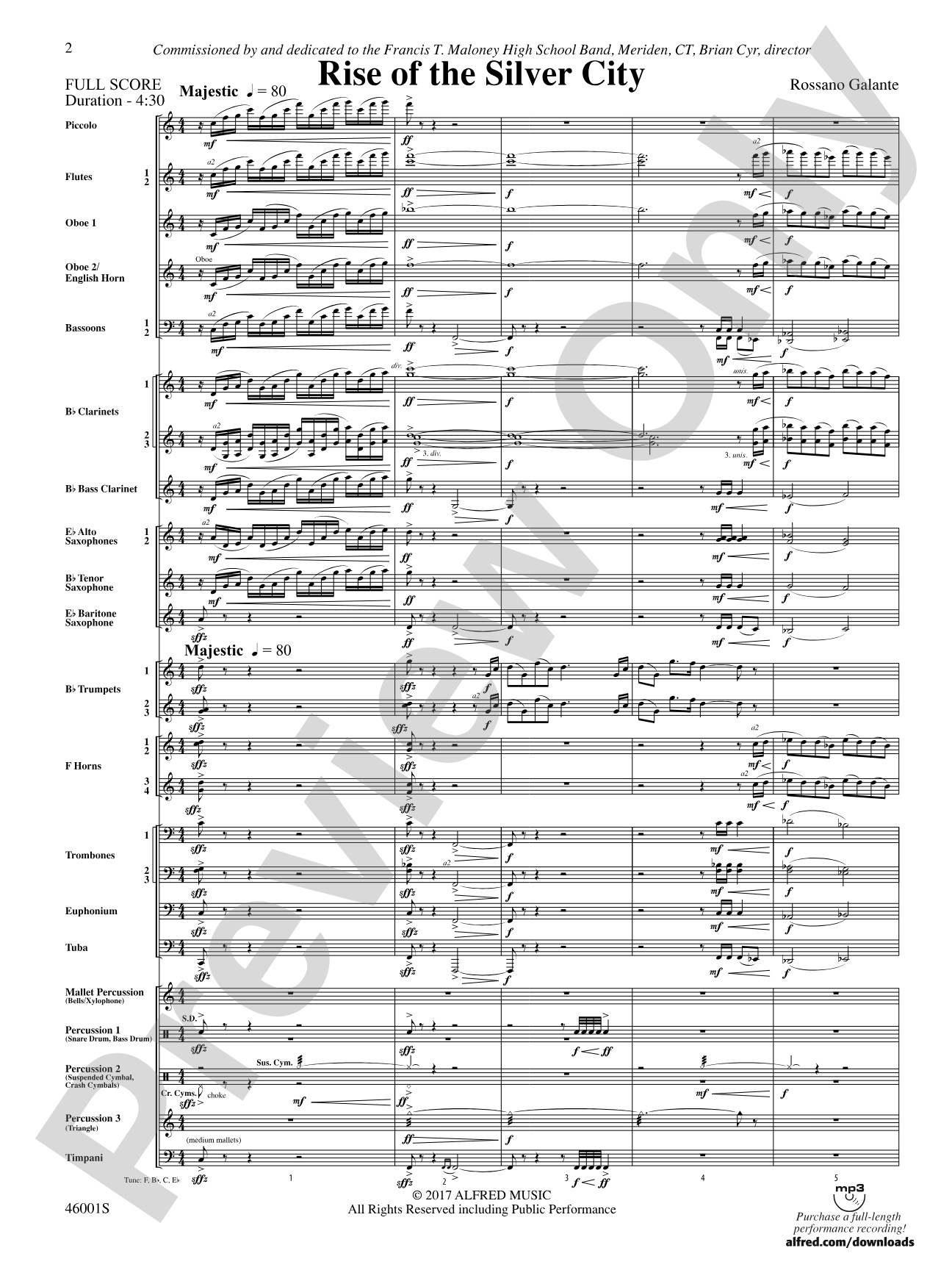 Rise of the Silver City: Concert Band Conductor Score & Parts