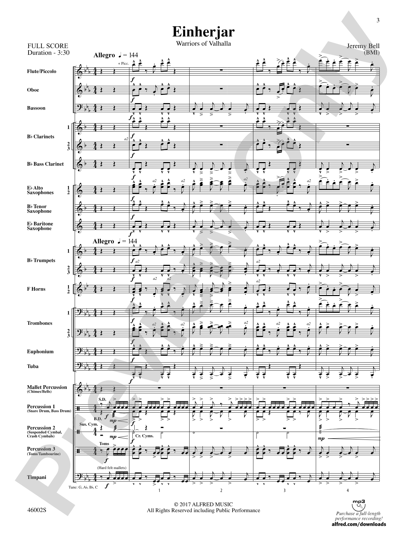 Einherjar: Concert Band Conductor Score & Parts
