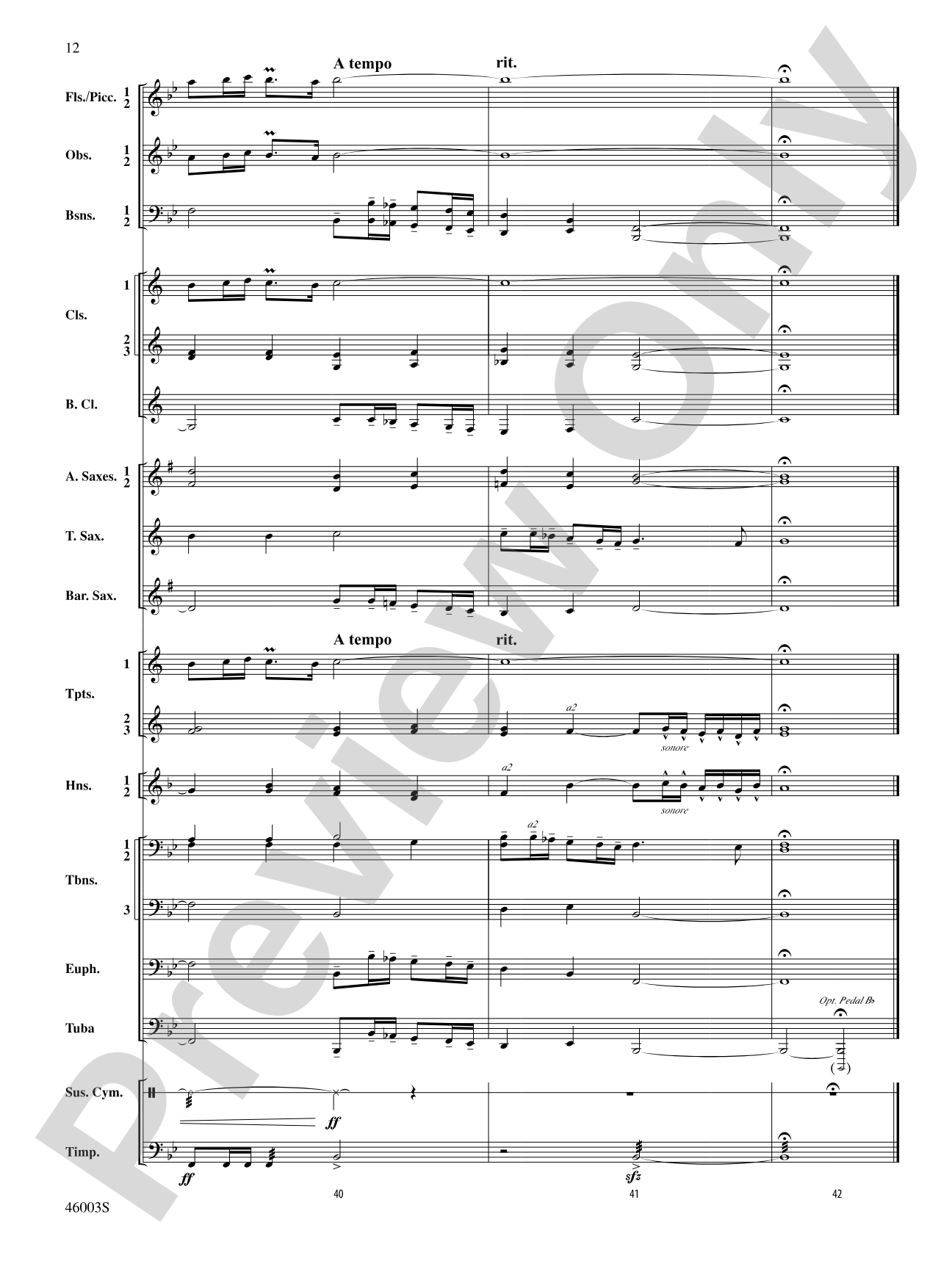 Fantasia in C: Concert Band Conductor Score & Parts