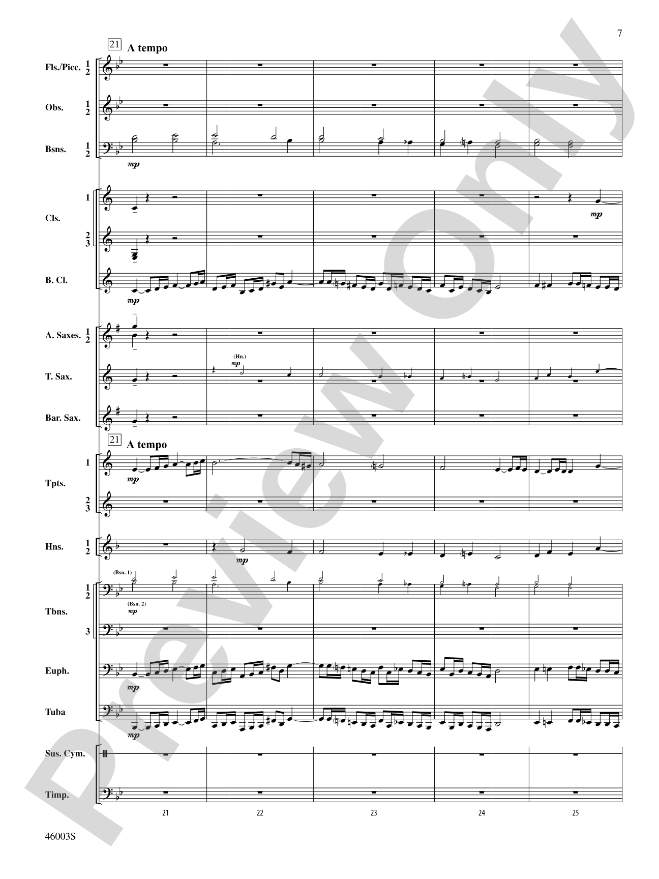 Fantasia in C: Concert Band Conductor Score & Parts