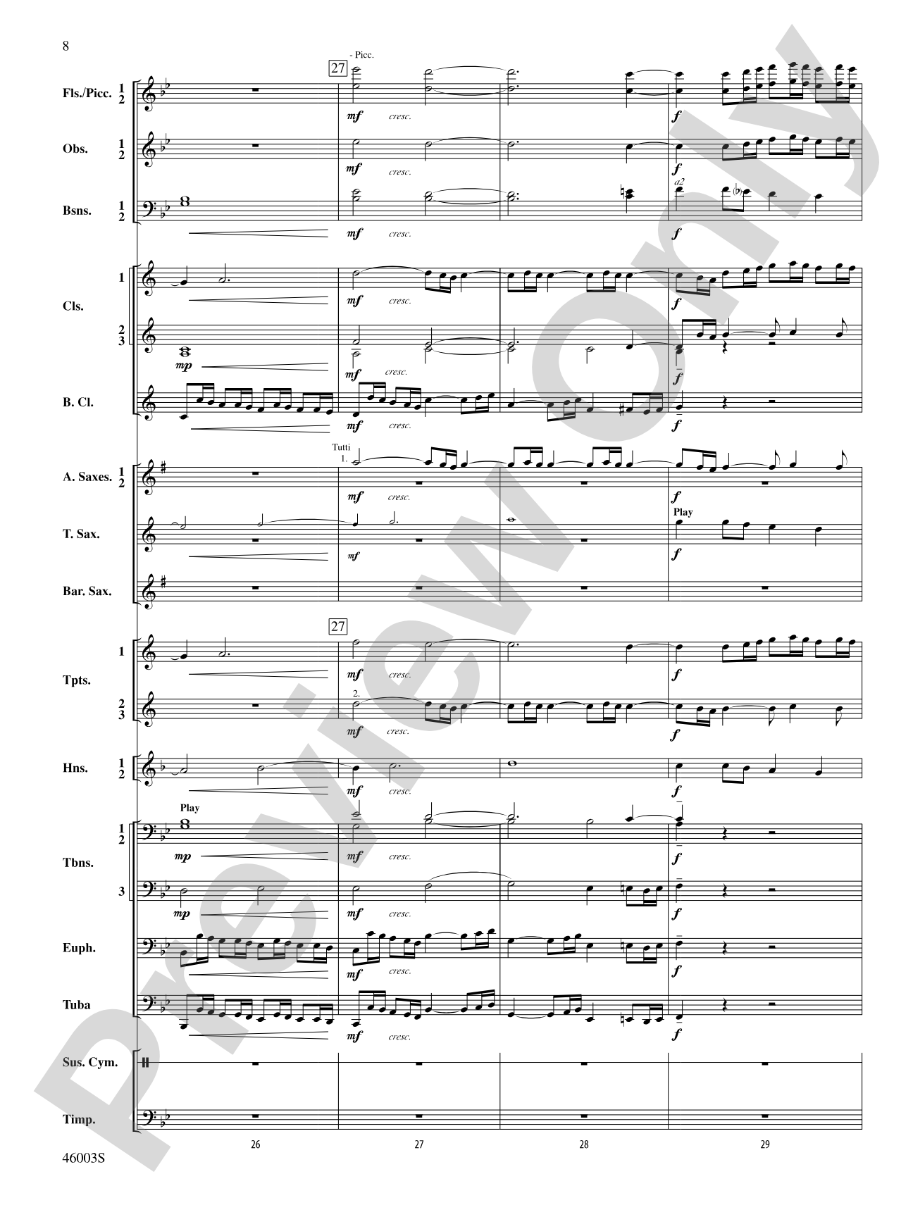 Fantasia in C: Concert Band Conductor Score & Parts
