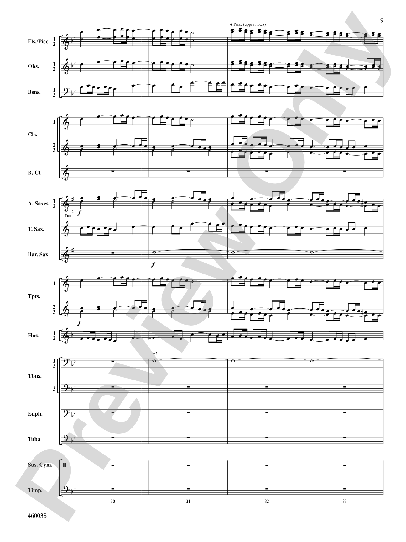 Fantasia in C: Concert Band Conductor Score & Parts