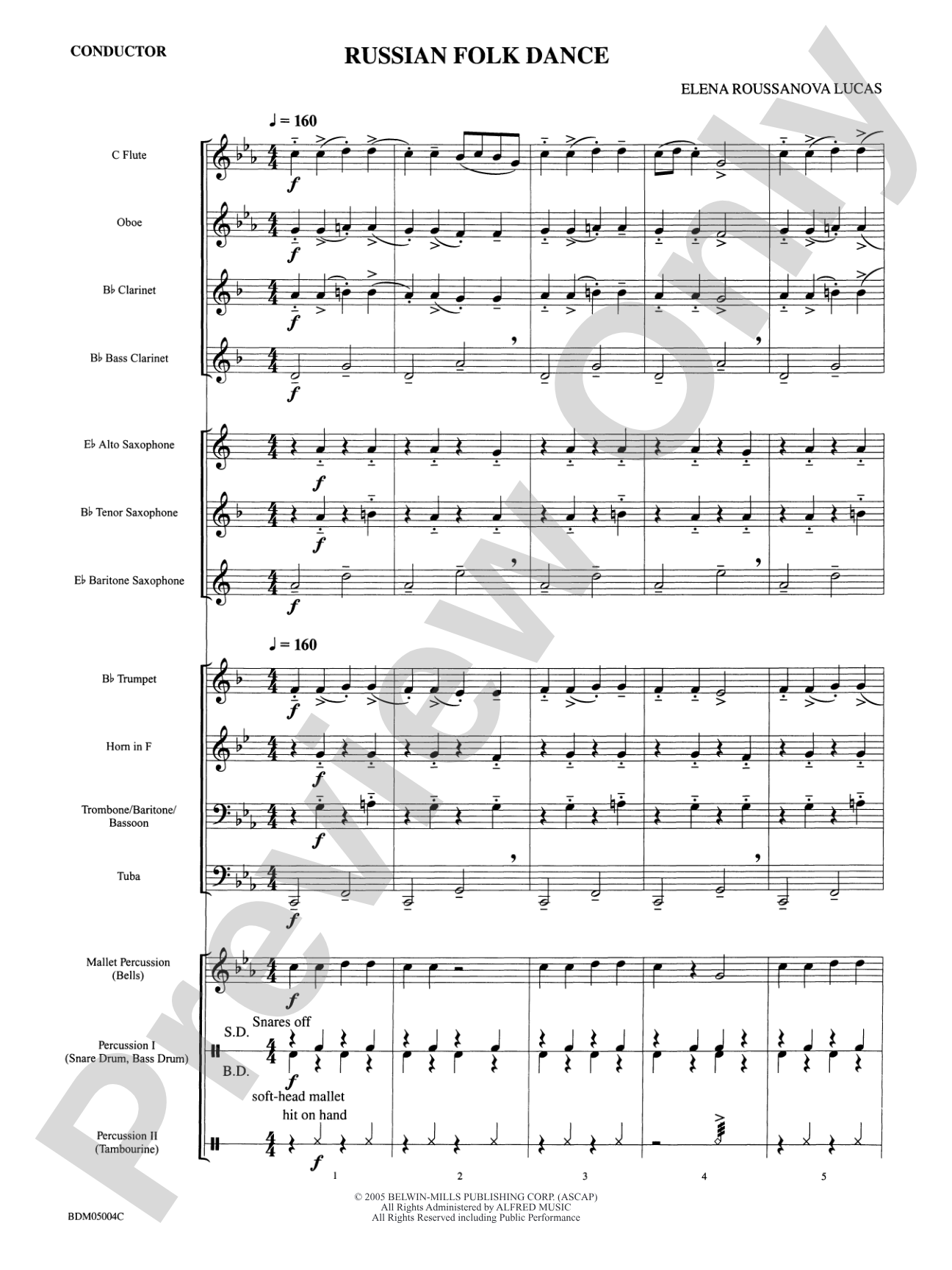 Russian Folk Dance: Concert Band Conductor Score & Parts