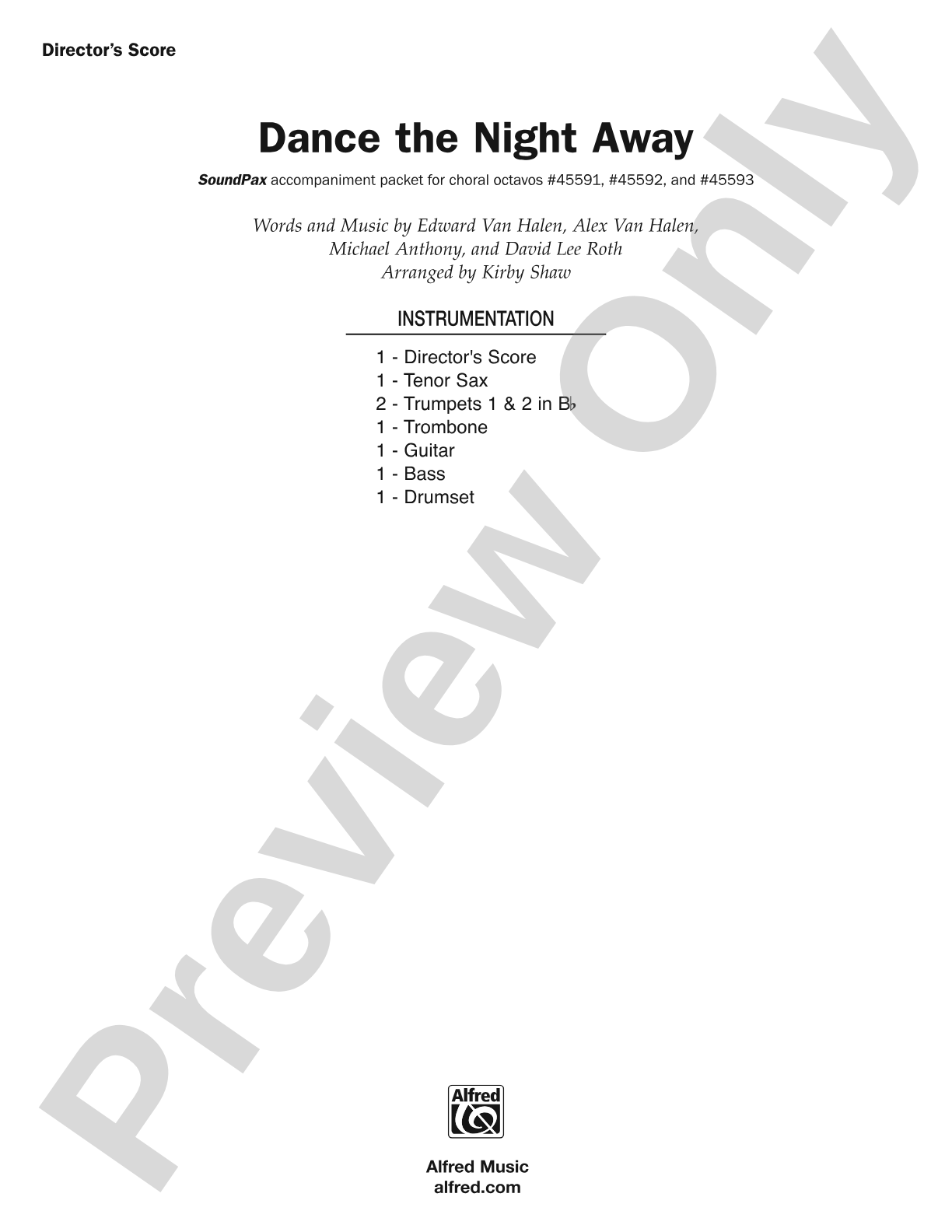 Dance the Night Away: Choral SoundPax