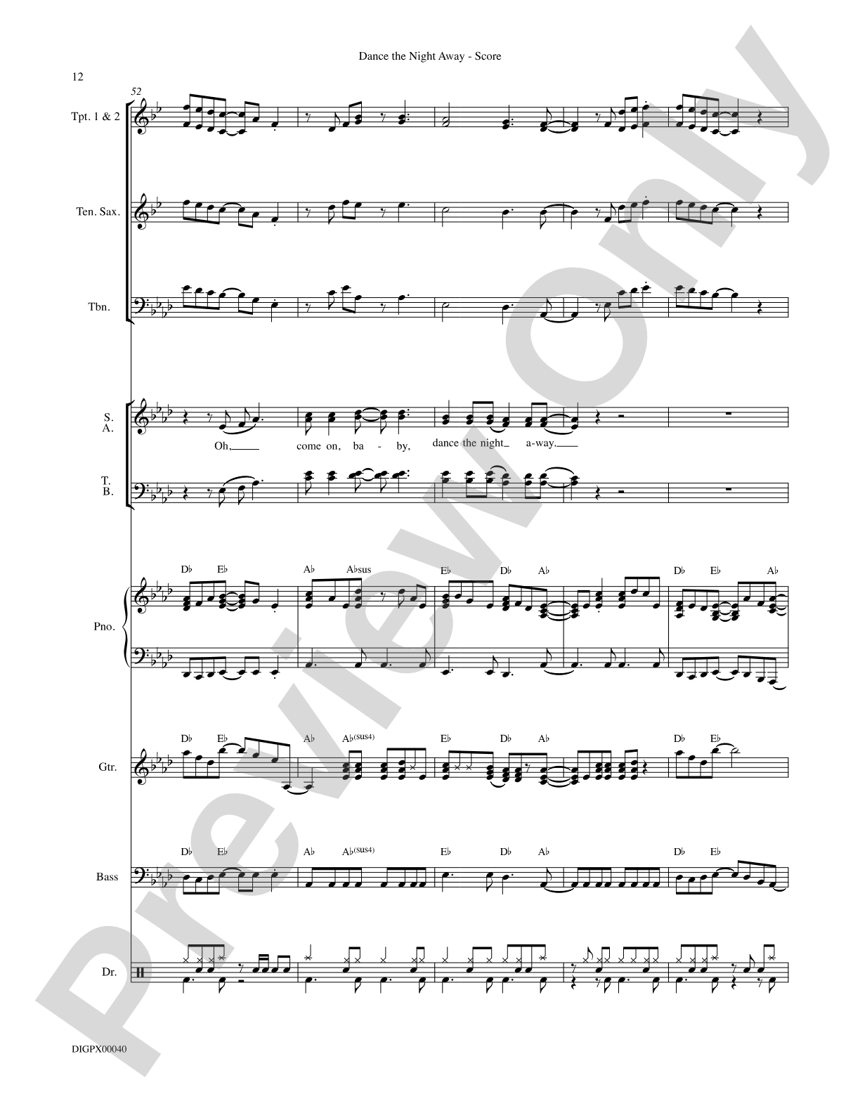 Dance the Night Away: Choral SoundPax