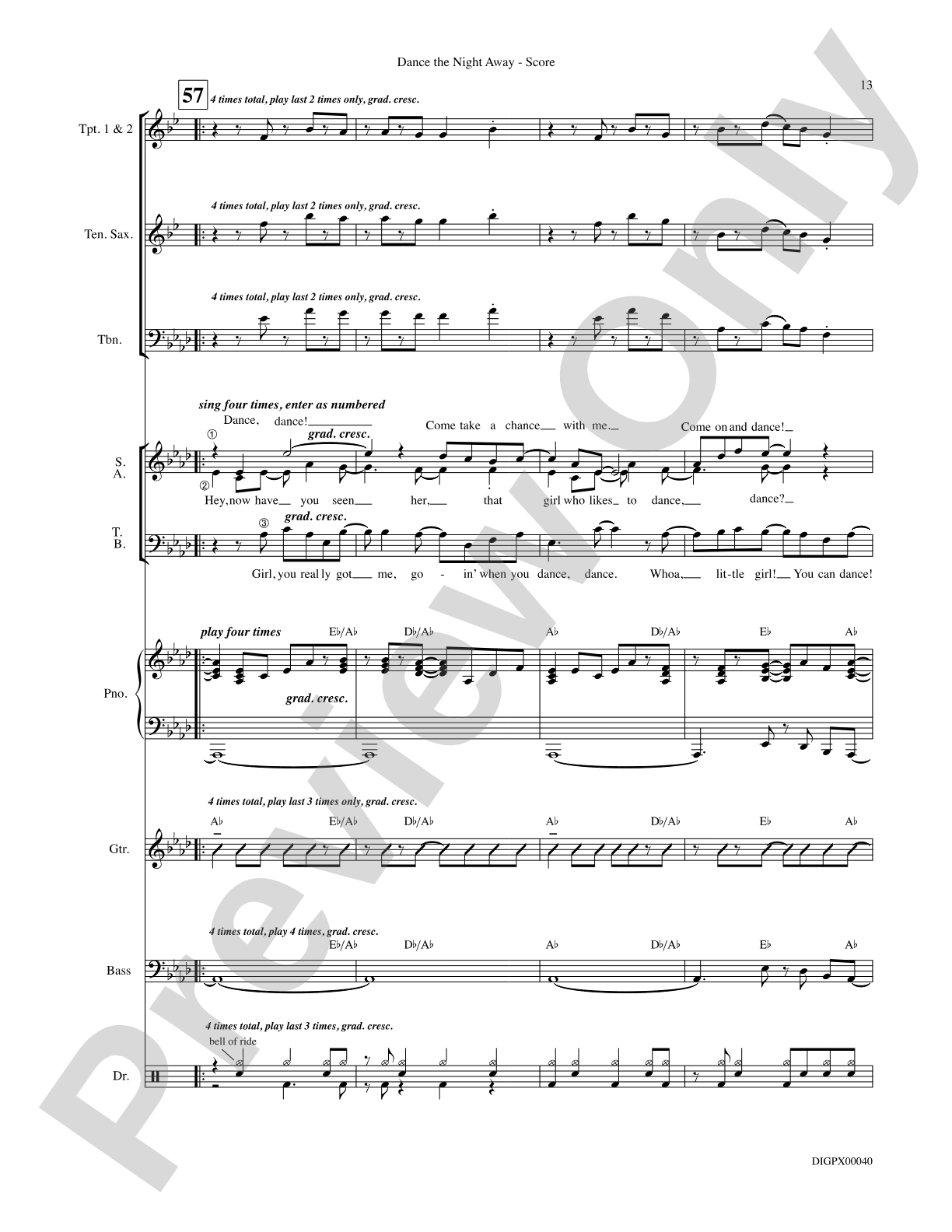 Dance the Night Away: Choral SoundPax