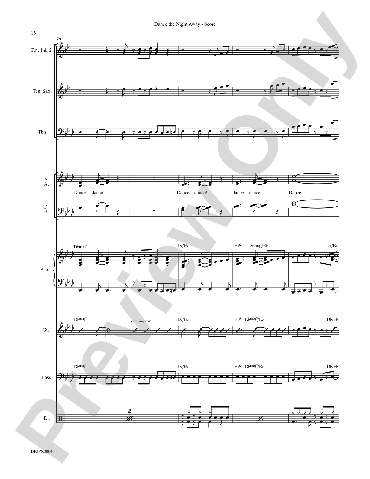 Dance the Night Away: Choral SoundPax