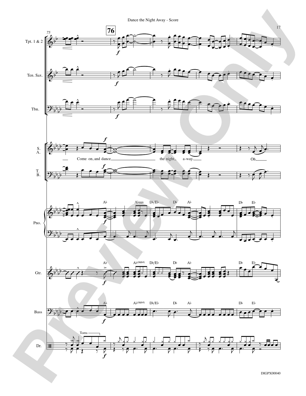 Dance the Night Away: Choral SoundPax