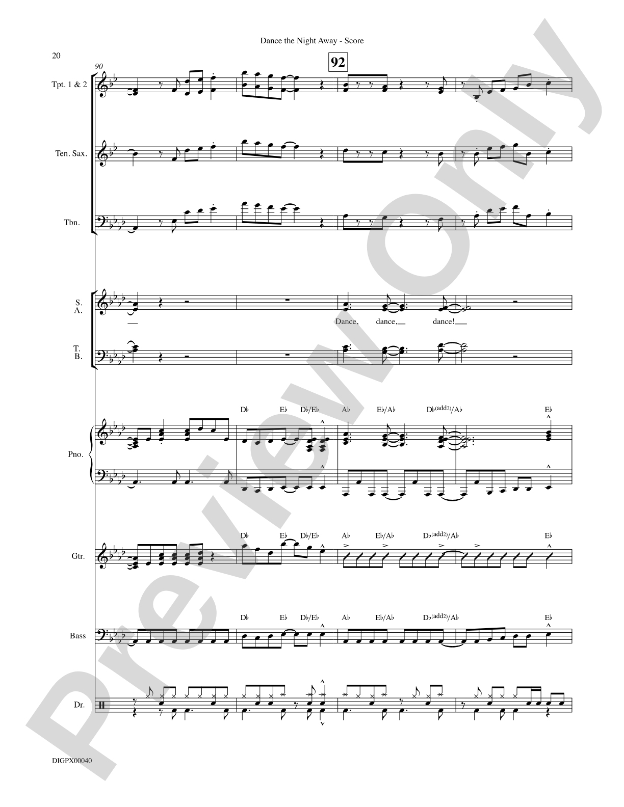 Dance the Night Away: Choral SoundPax