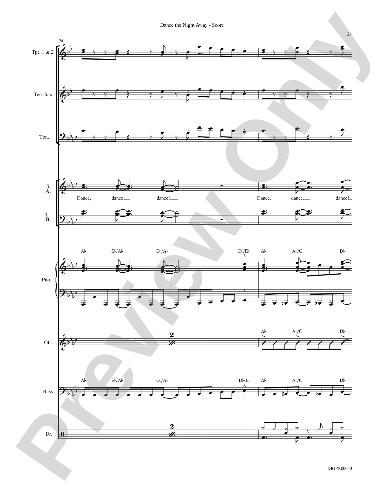 Dance the Night Away: Choral SoundPax