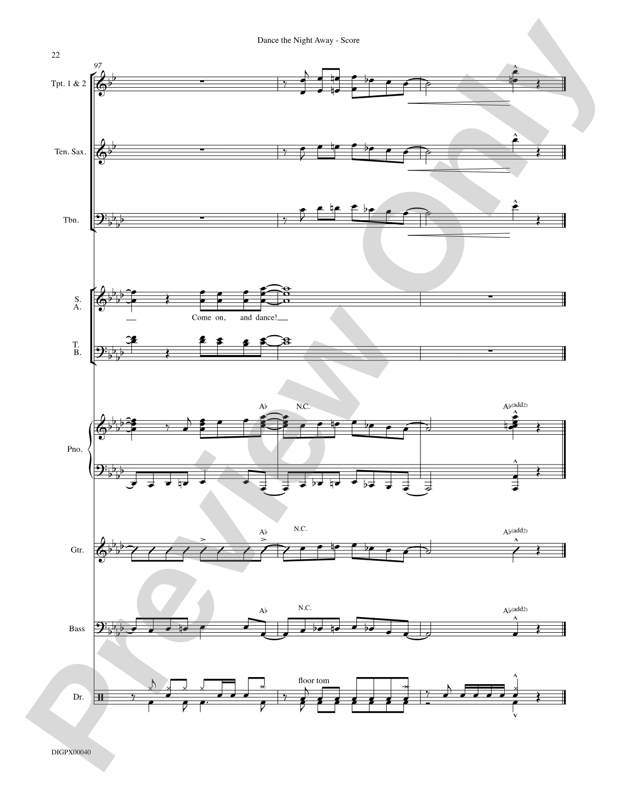 Dance the Night Away: Choral SoundPax
