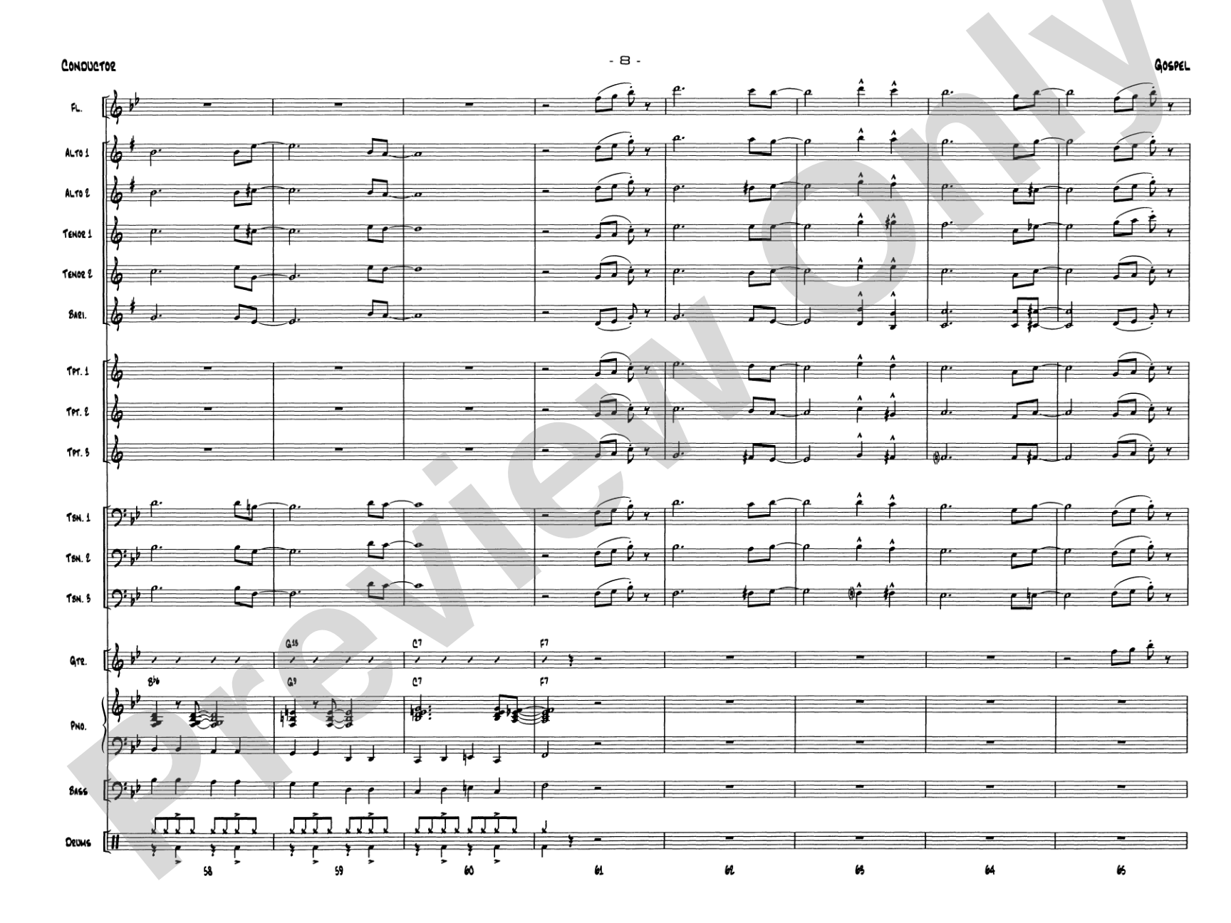 Gospel: Jazz Ensemble Conductor Score & Parts
