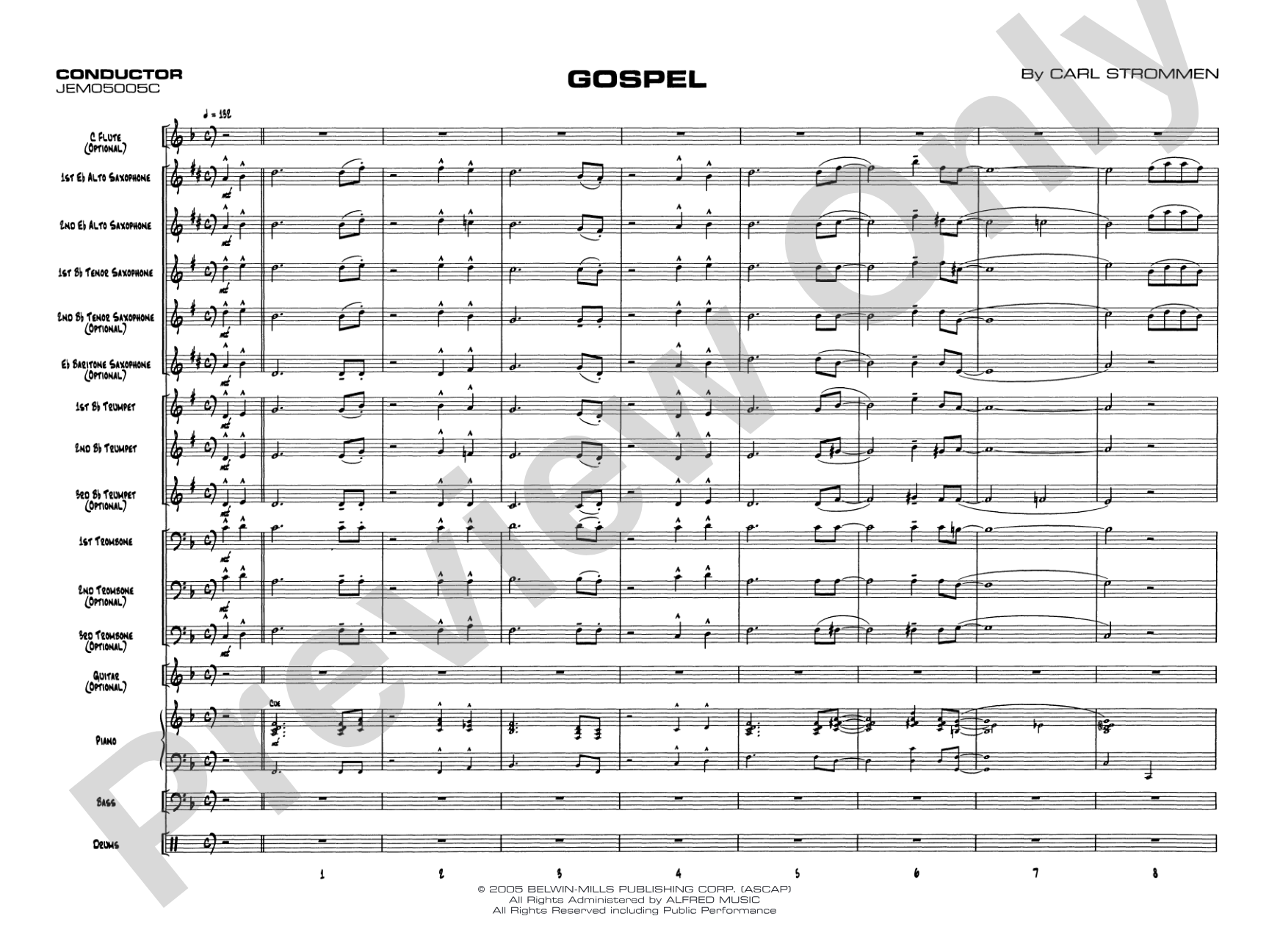 Gospel: Jazz Ensemble Conductor Score & Parts
