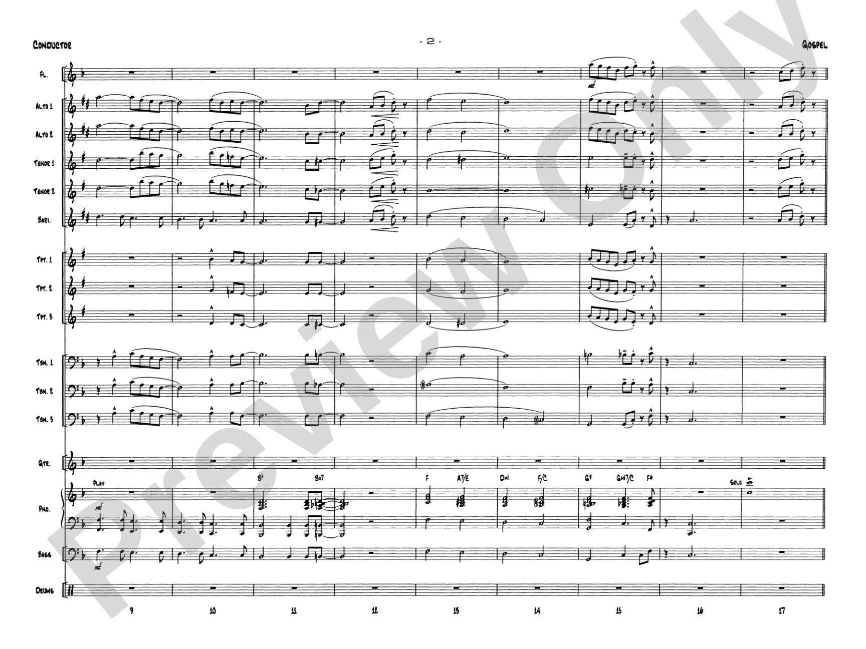 Gospel: Jazz Ensemble Conductor Score & Parts