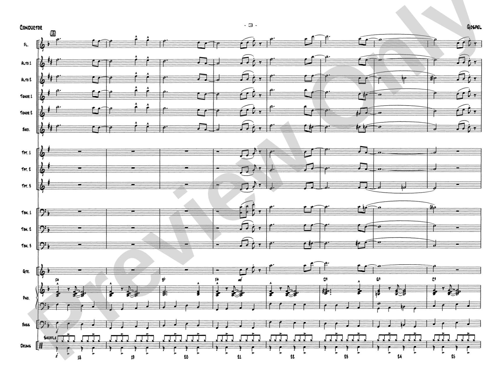 Gospel: Jazz Ensemble Conductor Score & Parts