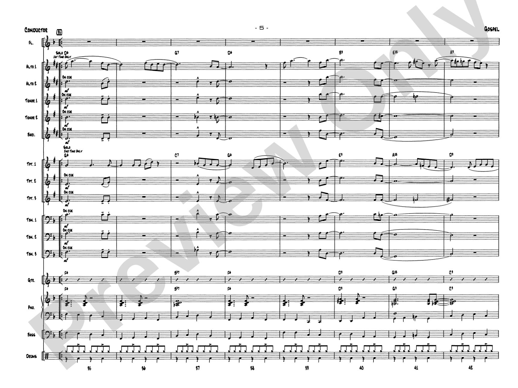 Gospel: Jazz Ensemble Conductor Score & Parts