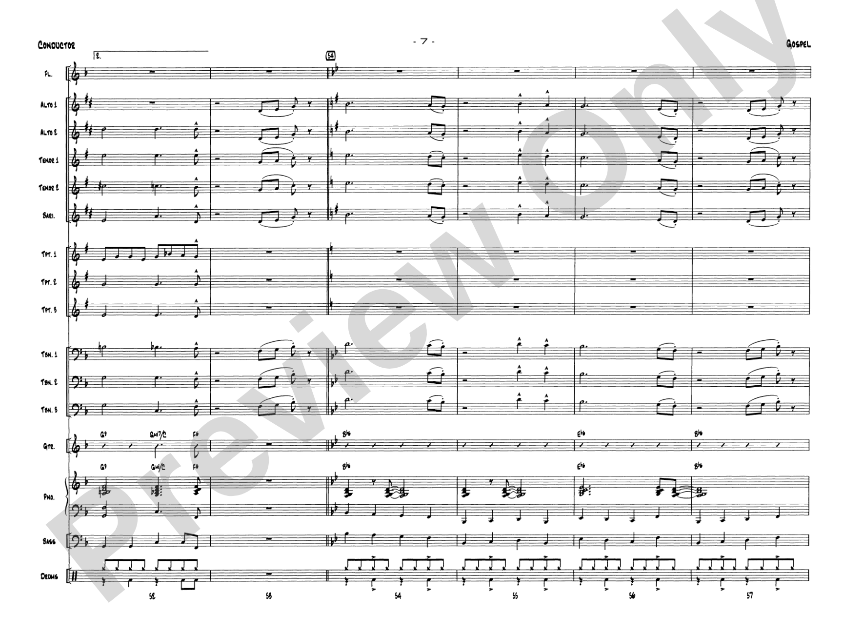 Gospel: Jazz Ensemble Conductor Score & Parts