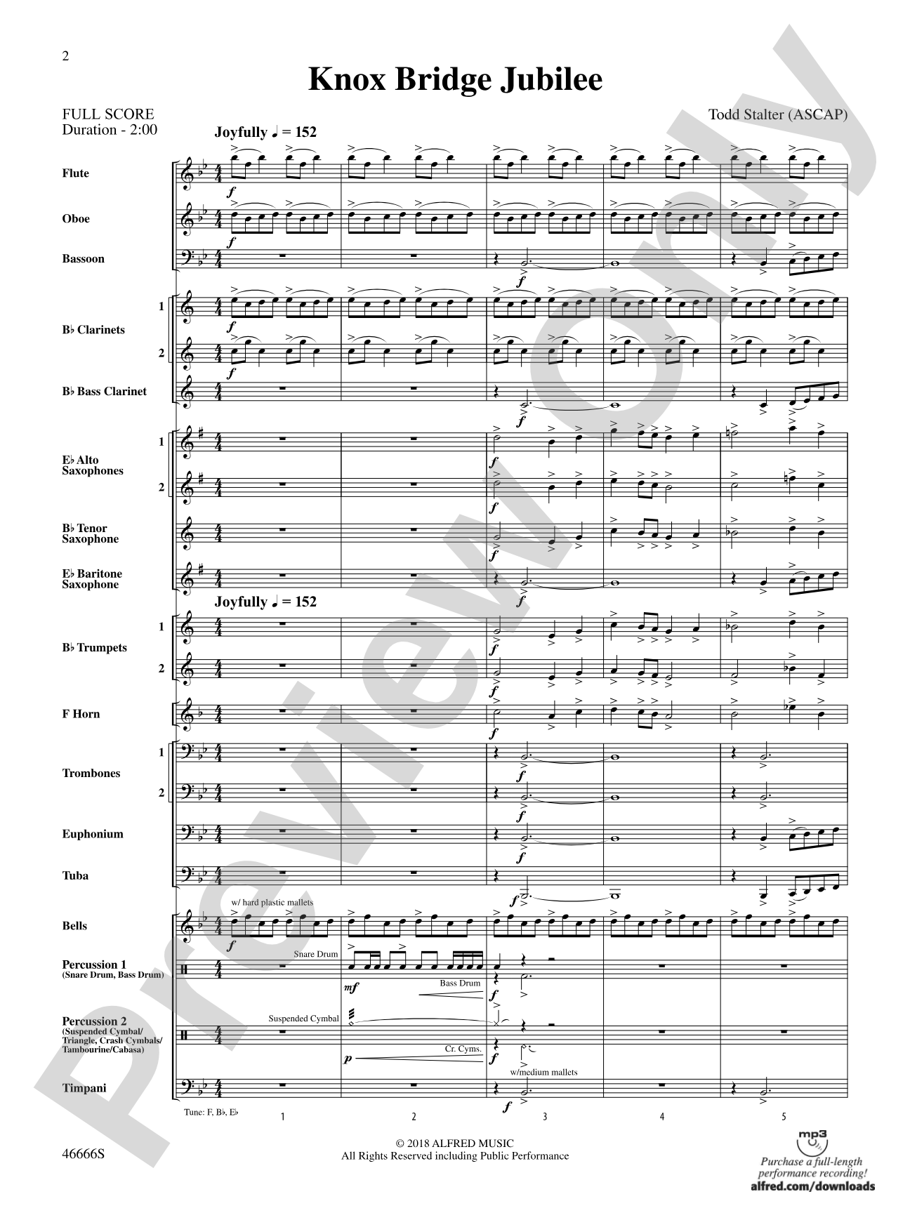 Knox Bridge Jubilee: Concert Band Conductor Score & Parts