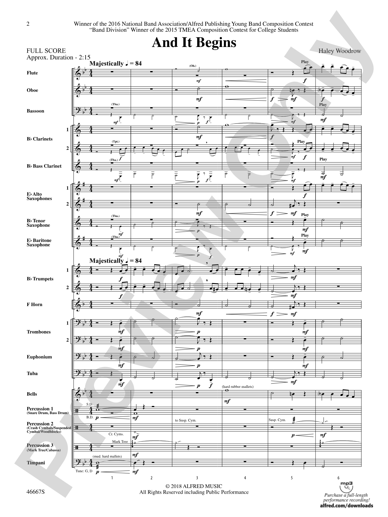 And It Begins: Score