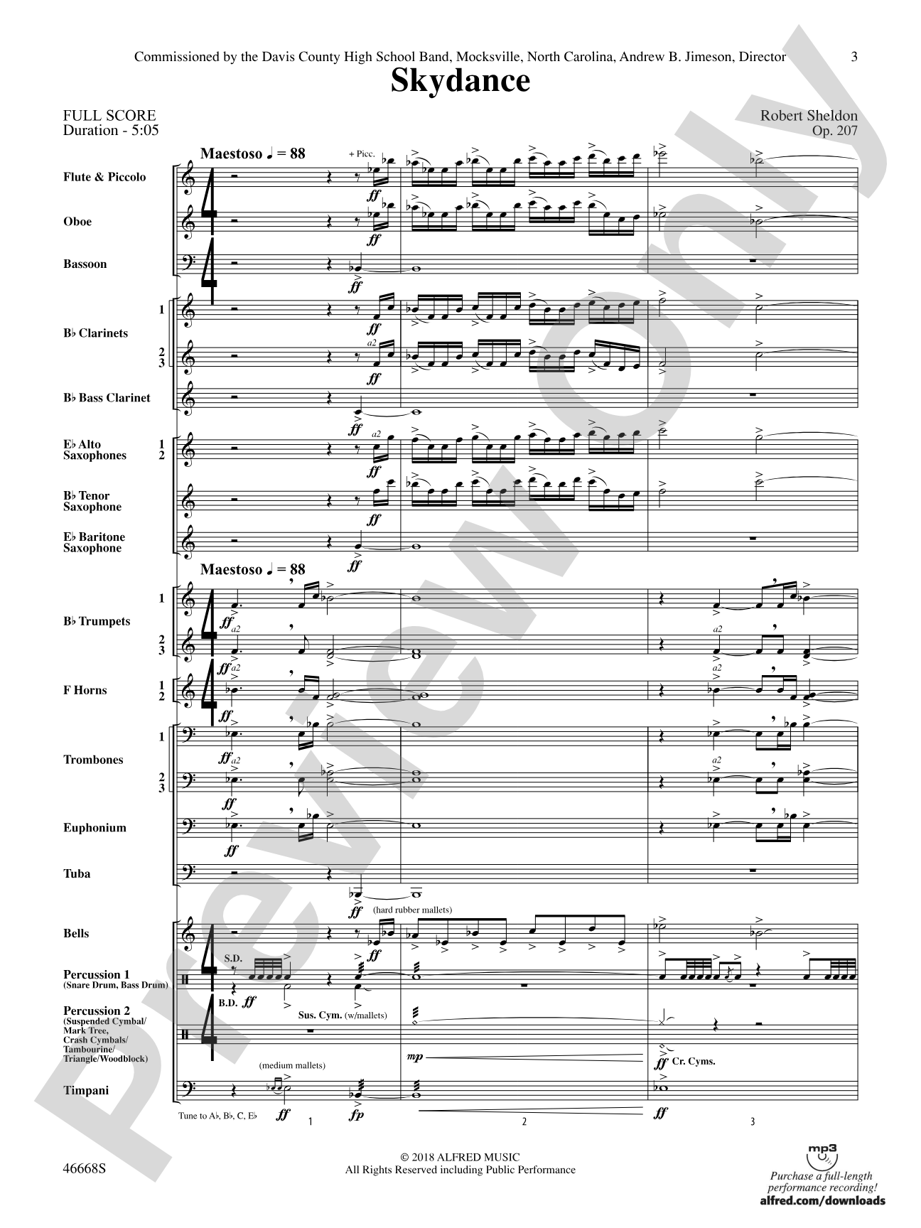 Skydance: Concert Band Conductor Score & Parts